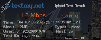 Speed Test Result