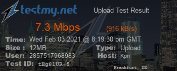 Speed Test Result