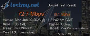 Speed Test Result