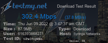 Speed Test Result