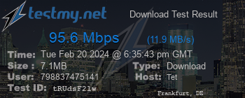 Speed Test Result