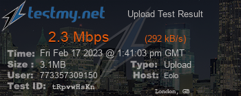 Speed Test Result