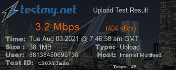 Speed Test Result