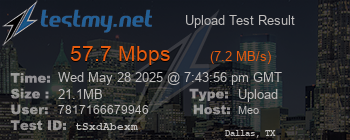 Speed Test Result