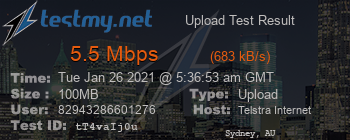 Speed Test Result