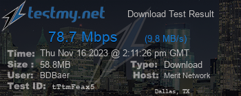 Speed Test Result