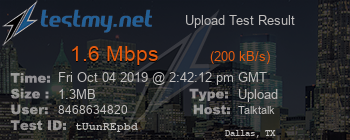 Speed Test Result