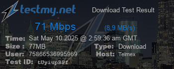 Speed Test Result