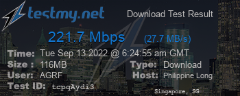 Speed Test Result