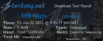 Speed Test Result