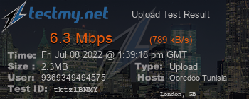 Speed Test Result