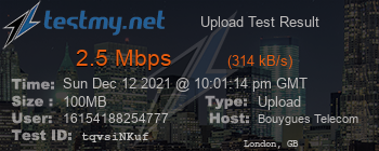 Speed Test Result