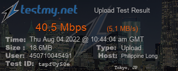 Speed Test Result