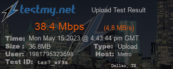 Speed Test Result