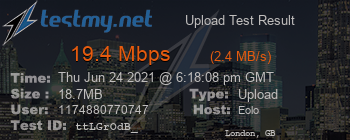 Speed Test Result