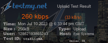 Speed Test Result