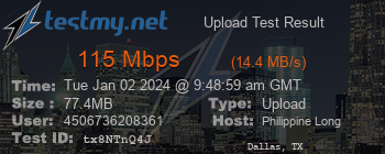 Speed Test Result