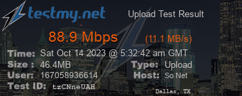 Speed Test Result