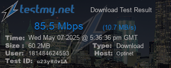 Speed Test Result