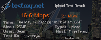 Speed Test Result