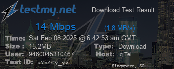 Speed Test Result