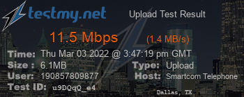 Speed Test Result