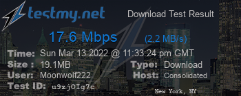 Speed Test Result