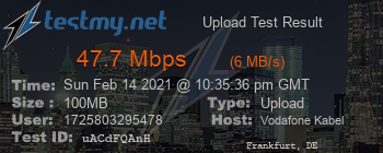 Speed Test Result