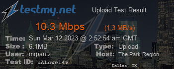 Speed Test Result