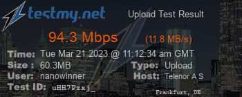 Speed Test Result