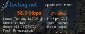 Speed Test Result