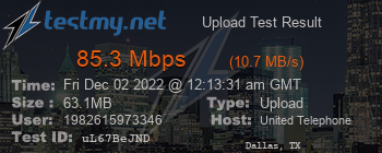 Speed Test Result