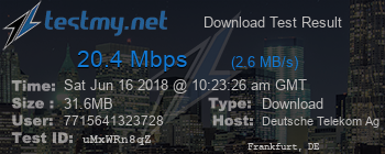 Speed Test Result