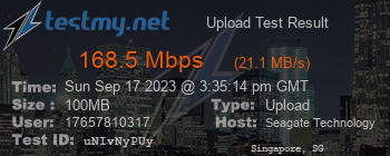 Speed Test Result