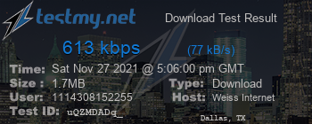 Speed Test Result