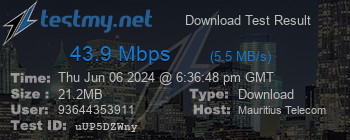 Speed Test Result