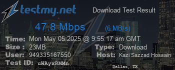 Speed Test Result