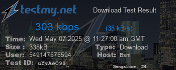 Speed Test Result