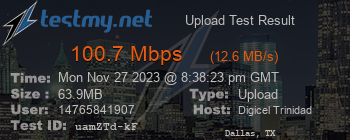 Speed Test Result