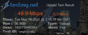 Speed Test Result
