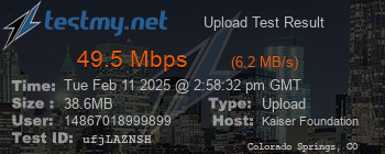 Speed Test Result