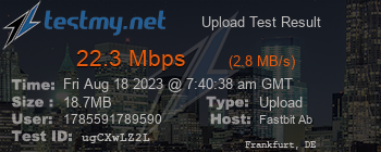 Speed Test Result