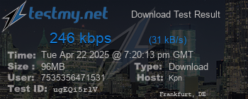Speed Test Result