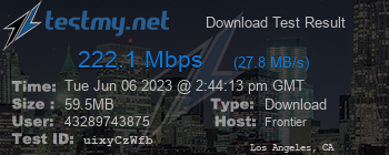 Speed Test Result