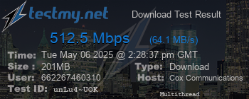 Speed Test Result