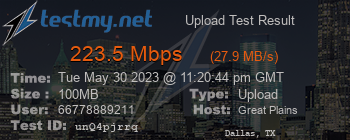 Speed Test Result