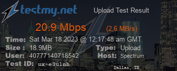 Speed Test Result