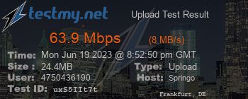 Speed Test Result