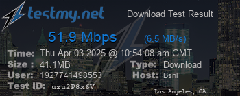 Speed Test Result