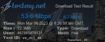 Speed Test Result